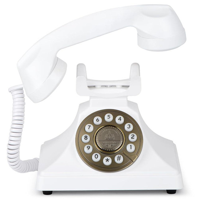 Audio Guest Book Wedding Phone, Wireless Audio Guestbook Phone, Assemble & Reusable Voicemail Recording for Weddings, Graduation Parties and Banquets, Alternative Retro Style (White)
