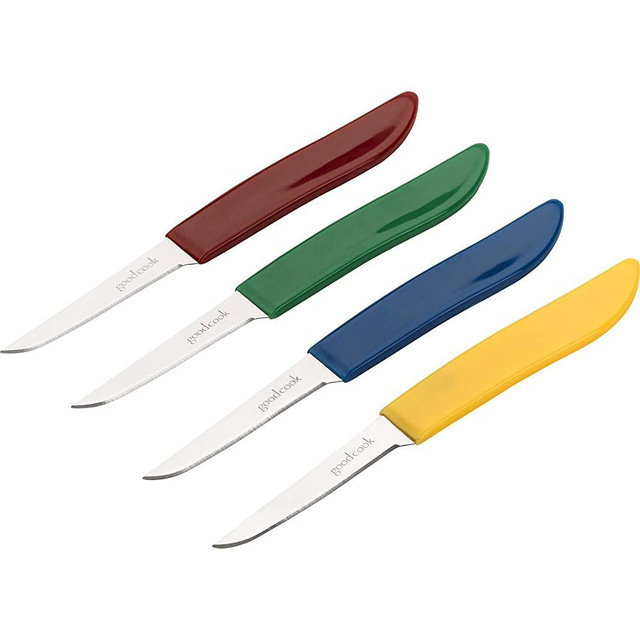Goodcook 4-Piece Quick Paring Set Knife, Small, silver/black