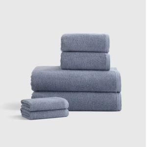 Turkish Ribbed Quick Dry Bath Towel Bundle in Mineral