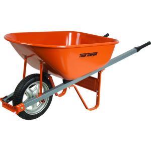 6 cu. ft. Wheelbarrow with Steel Handles and Flat Free Tire