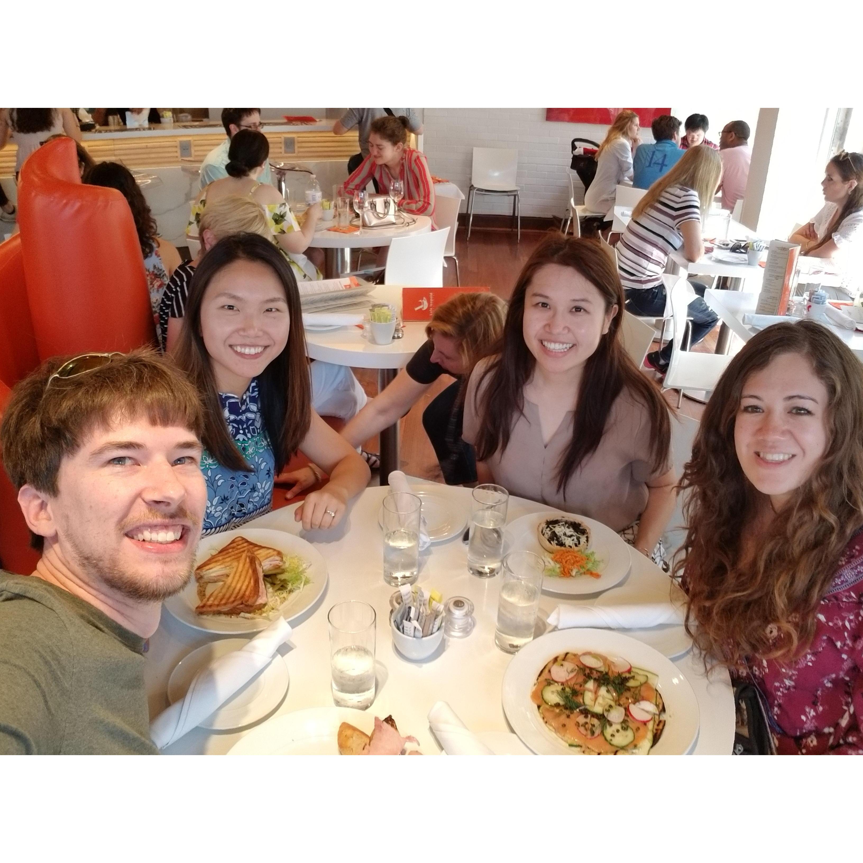 Hanging out for brunch in Georgetown with Kathy Wang and her friend!