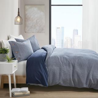 Mara Waffle 4-Piece Comforter Cover Set with Insert