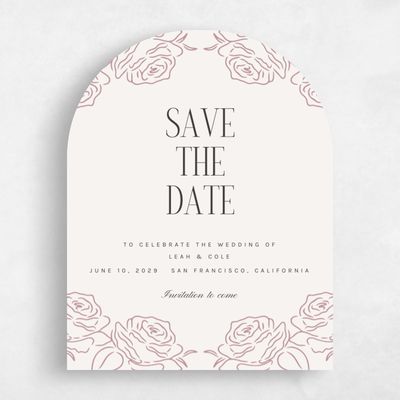 Beige Arch Wedding Save the Date - Silvana Portrait