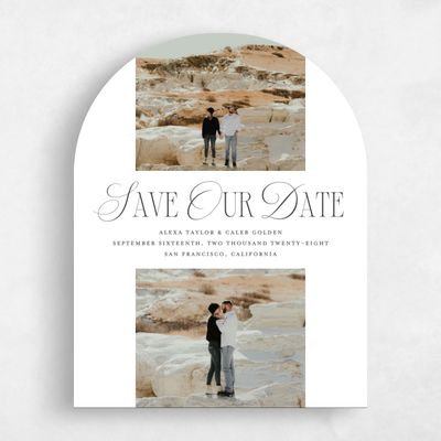 White Arch Wedding Save the Date - Orable Multiphoto