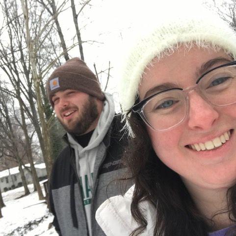 Our first snow in our first apartment!