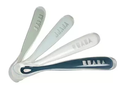 BEABA® First Foods Baby Silicone Spoons Set of 4 in Neon