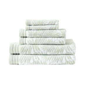 Tommy Bahama - Bath Towels, Soft & Absorbent Cotton Towels, Oeko-Tex Certified (Linear Palms Green, 6-Piece)
