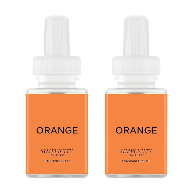 Pura & Simplicity Home Scent Refill - Smart Air Diffuser - Long-Lasting Luxury Fragrance per Refill - Home Essential - Clean & Safe Diffuser Fragrance - 2 Pack, Orange