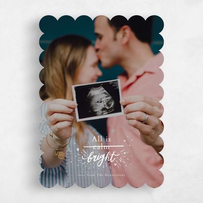 White Scalloped Holiday Card - Twilight Classic