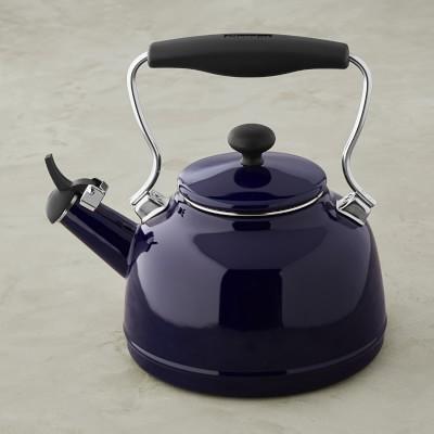 Chantal Vintage Enameled Steel Teakettle, Cobalt