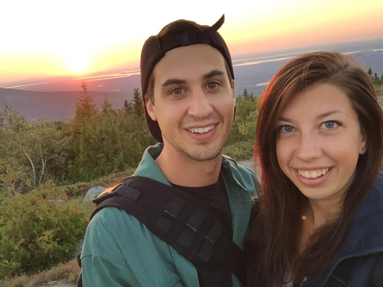 On top of Cadillac Mountain in Maine.