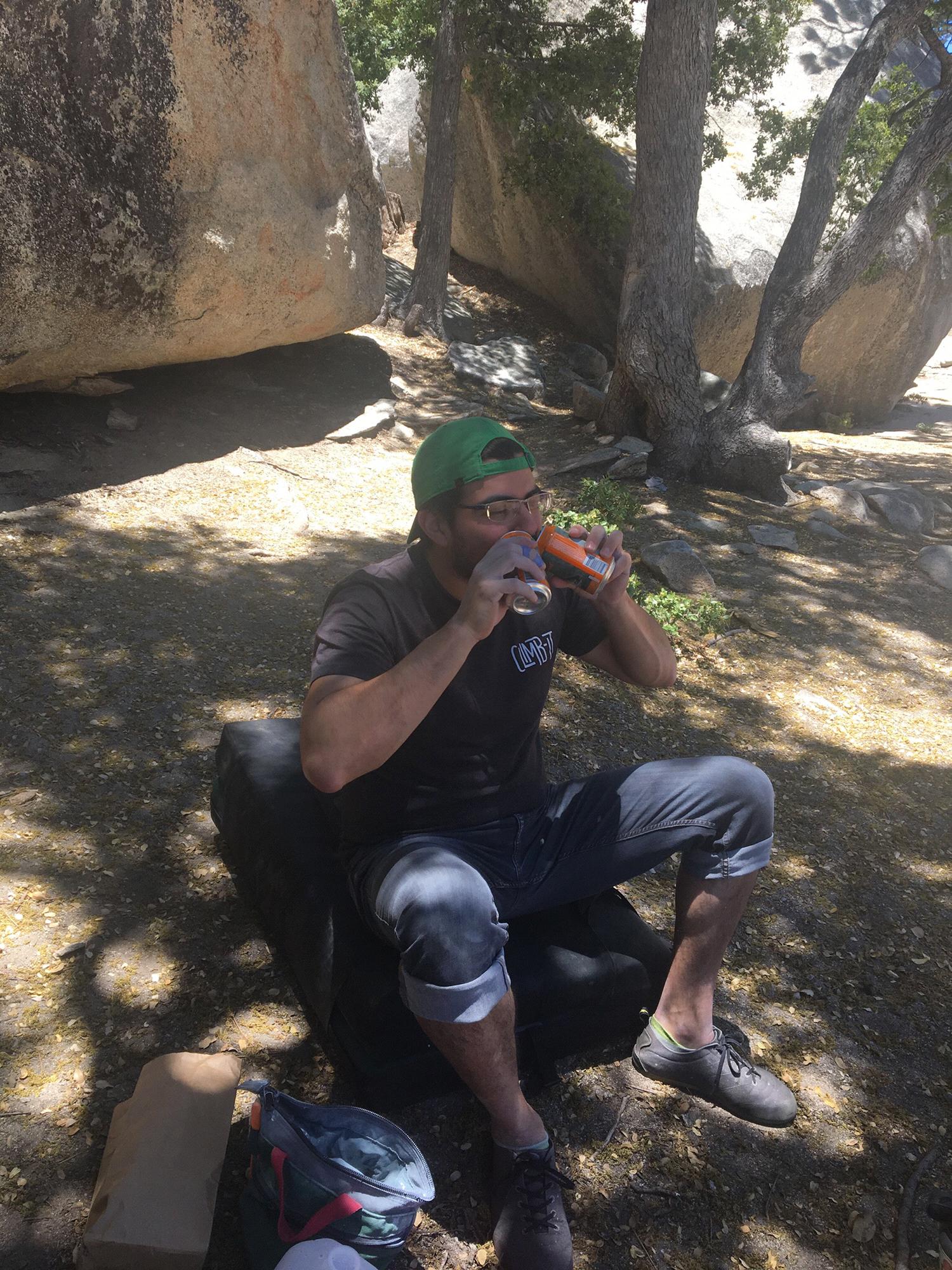 The time we climbed in Black Mountain for Ruben’s birthday and he had two “send beers” at the same time.