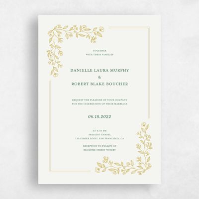 Mustard, Yellow Wedding Invitation - Kalispell Frame