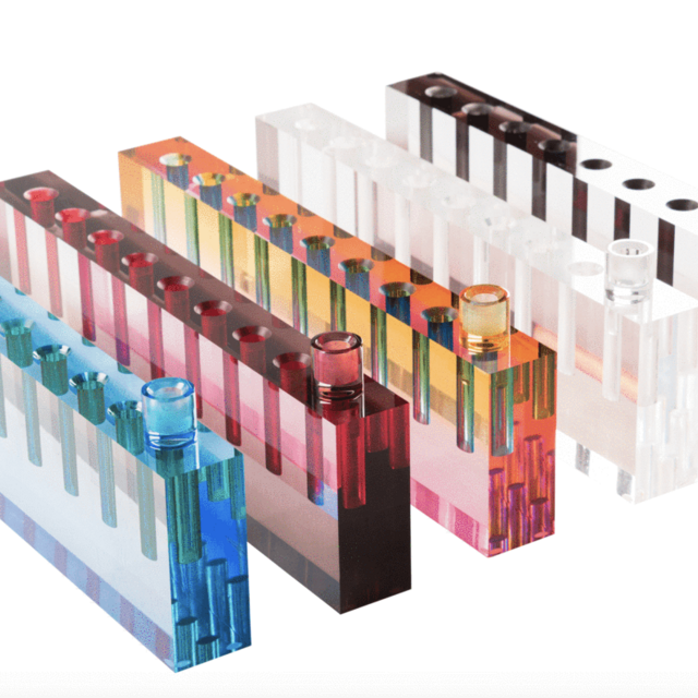 Acrylic Oil Menorah Apeloig Collection (Blue)