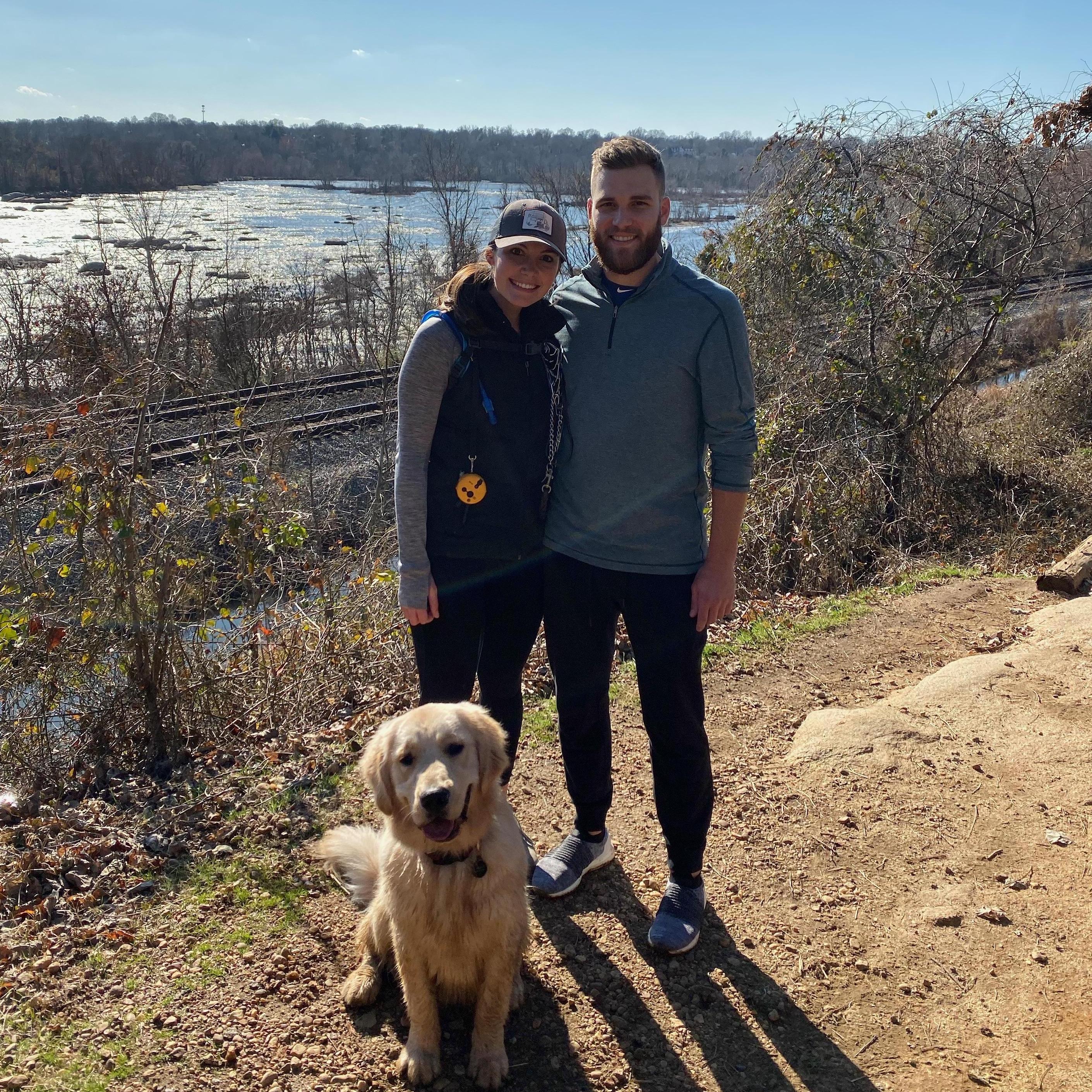 Willy and Cullen hike at the same pace.