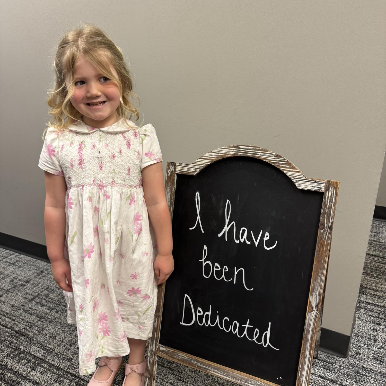 Kyah was dedicated!