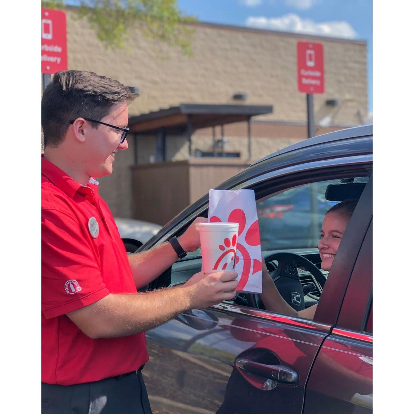 Adam working at Chick-Fil-A
