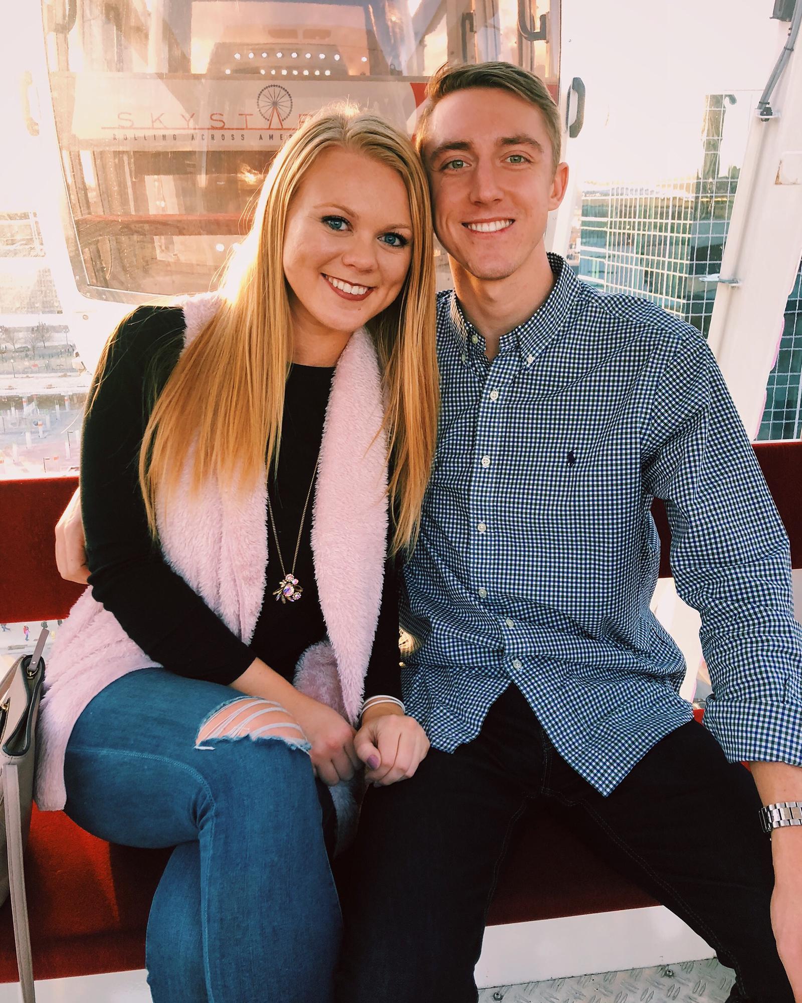 This photo was our first "official" date - a double date with two of our best friends to the Sky Wheel in downtown Cincinnati!