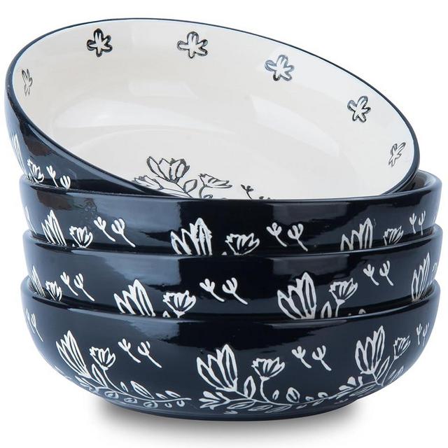 Wisenvoy Pasta Bowls Salad Bowl 40 Ounces Pasta Bowl 8" Serving Bowls Ceramic Salad Bowls Pasta Bowls Set of 4