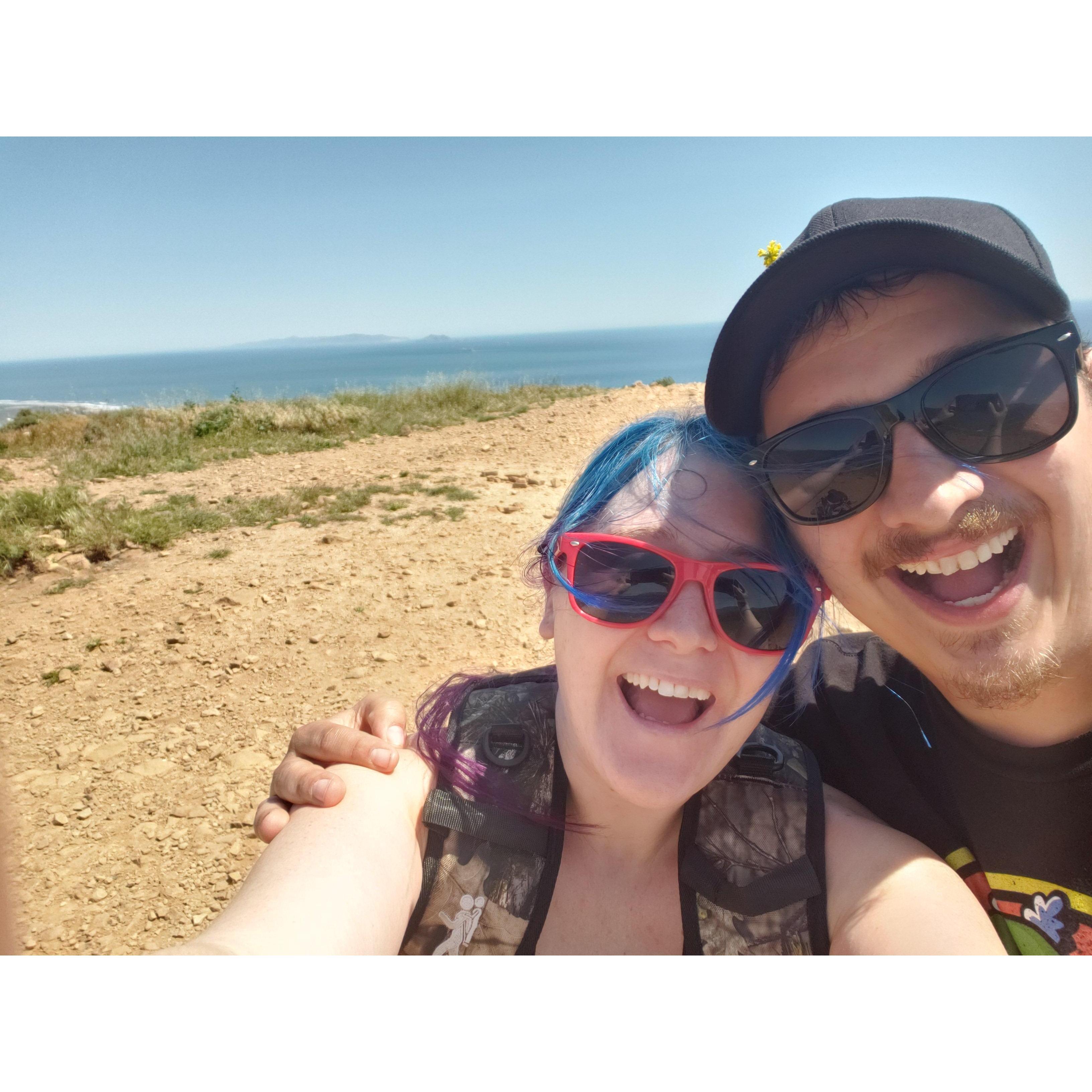 On a four and a half mile hike on the Mugu Peak Trail, near Malibu, CA - April 10, 2019