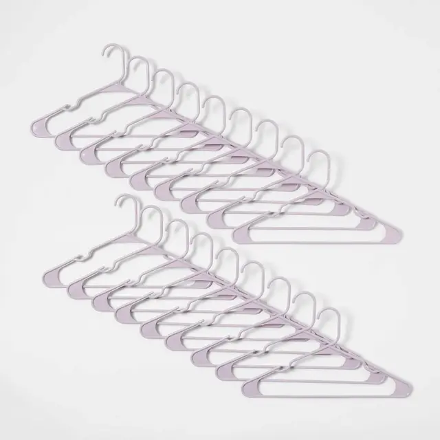 18pk Plastic Hangers Lavender - Brightroom™