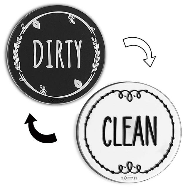 Circle Clean Dirty Silicone Dishwasher Magnet Sign, Double Sided Dish Washer Indicator, Strong Non Surface Scratching Magnet – Kitchen Safe, Waterproof, and Decorative Design