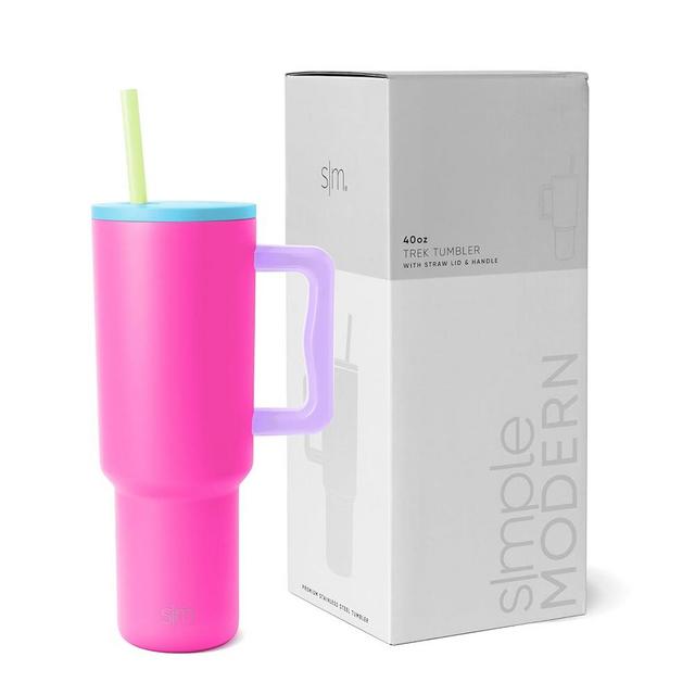 Simple Modern 40 oz Tumbler with Handle and Straw Lid | Insulated Reusable Stainless Steel Water Bottle Travel Mug Cupholder Use | Gifts for Women Men Him Her | Trek Collection | 40oz | 80s Mix