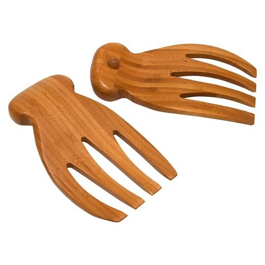 Lipper Bamboo Salad Hands With Knob Handles