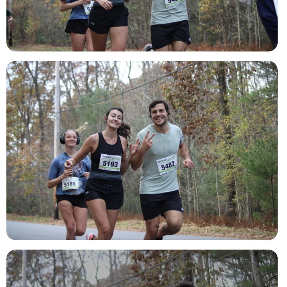 When we ran a half marathon together, Maine
