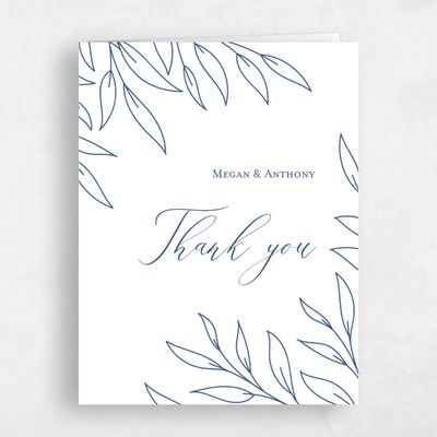 Dusty Cobalt, Blue Wedding Thank You - Delana Portrait