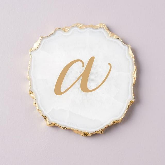 Monogram Agate Coaster