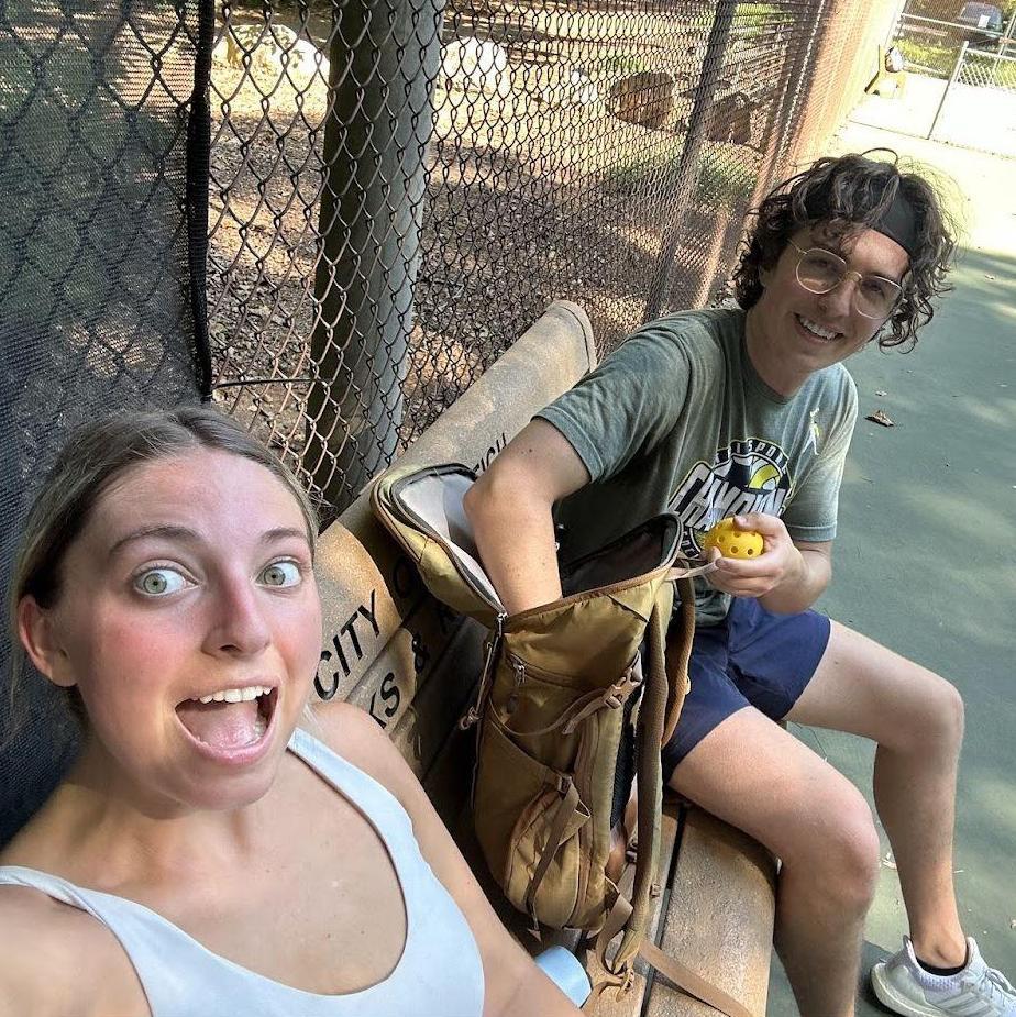 Once again, Anthony supporting Caroline in one of her many (sometimes short-lived) endeavors — this time, pickleball!