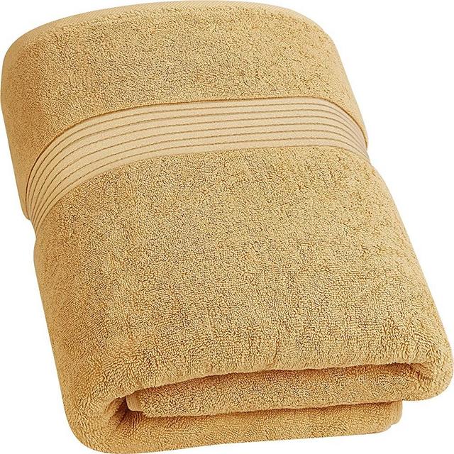 Utopia Towels - Luxurious Jumbo Bath Sheet (35 x 70 Inches, Beige) - 600 GSM 100% Ring Spun Cotton Highly Absorbent and Quick Dry Extra Large Bath Towel - Super Soft Hotel Quality Towel