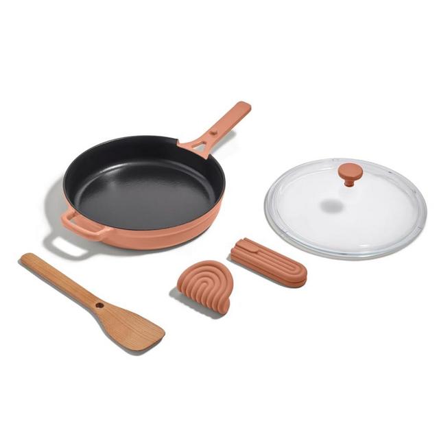 Our Place Cast Iron Always Pan | Premium Enameled, Toxin-Free Surface | 10-inch 8-in-1 Multifunctional Cookware System | Lid, Handle Covers | Heavy Duty Skillet | Oven & High Heat Safe | Spice