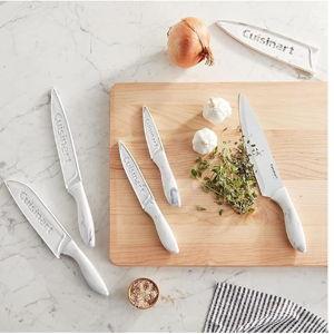 Cuisinart C55-10PWM Ceramic Coated Knife Set with Blade Guard Sheaths (10- Piece Set) in Faux Marble