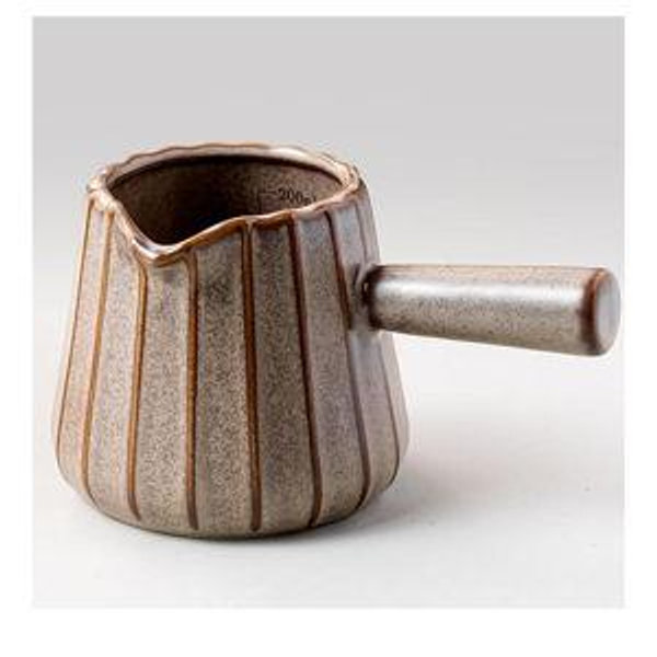 Espresso Cup, Ceramic Espresso Measuring Cup with Handle, Expresso Shots Cups with Spout, Espresso Accessories, 200ML/6 OZ, Dark Agate Red