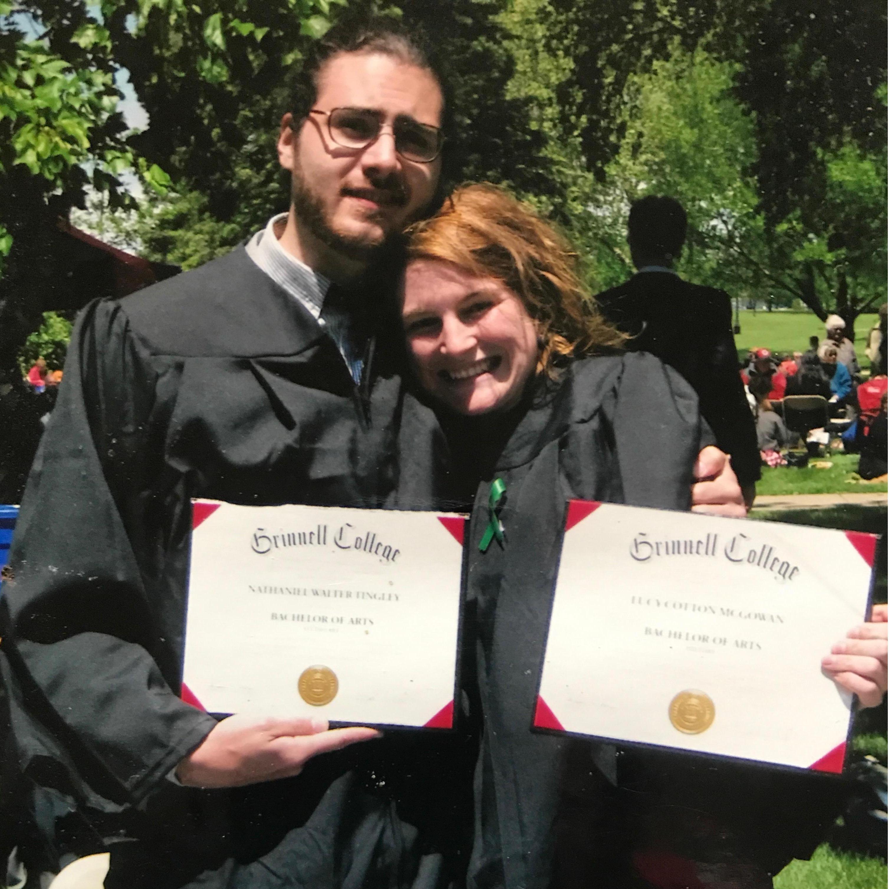 We met at Grinnell College in 2012, where we shared a dorm & took "Intro to Shakespeare" class together our first year. One of us was excited to graduate!