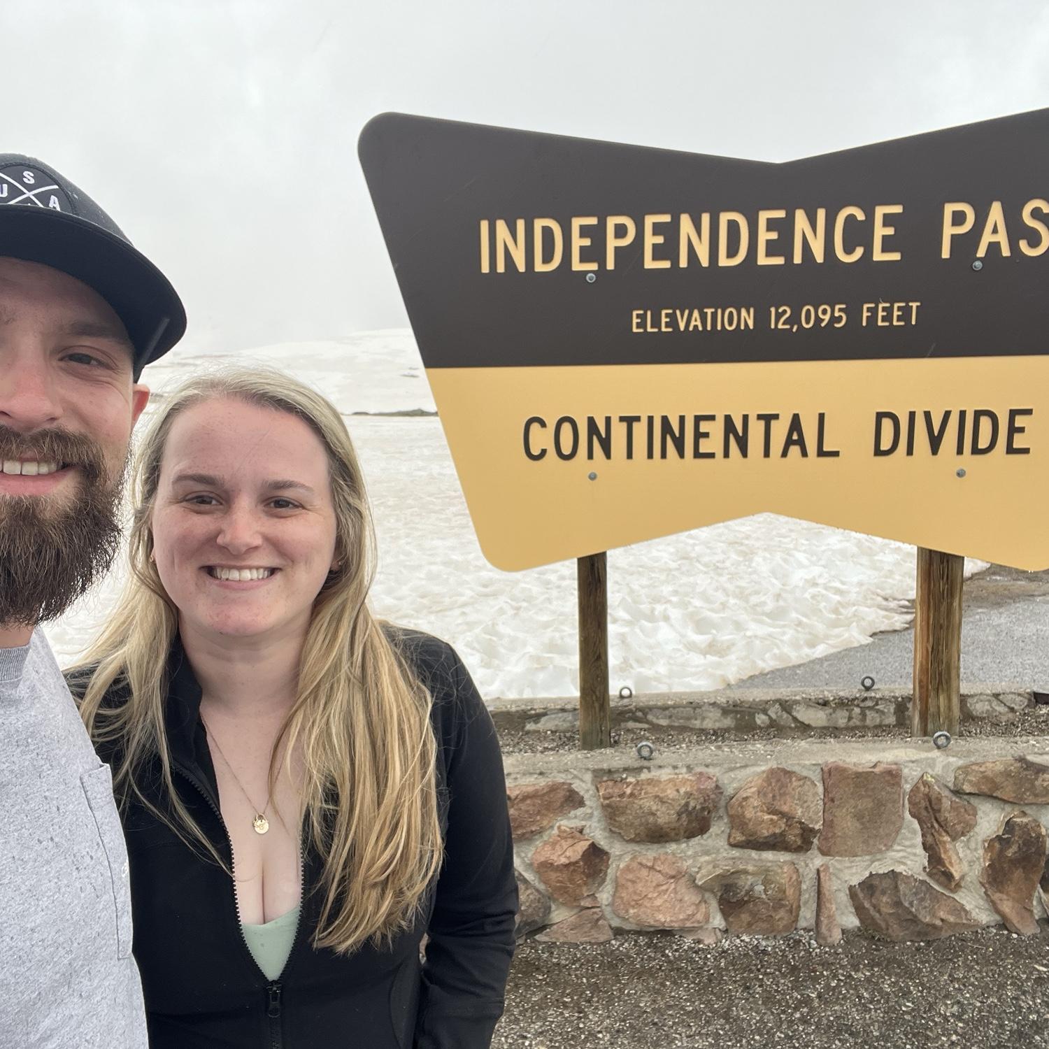 Independence Pass. 12,095 feet in elevation! It was 75 and sunny at the bottom and 33 and snowing at the top!