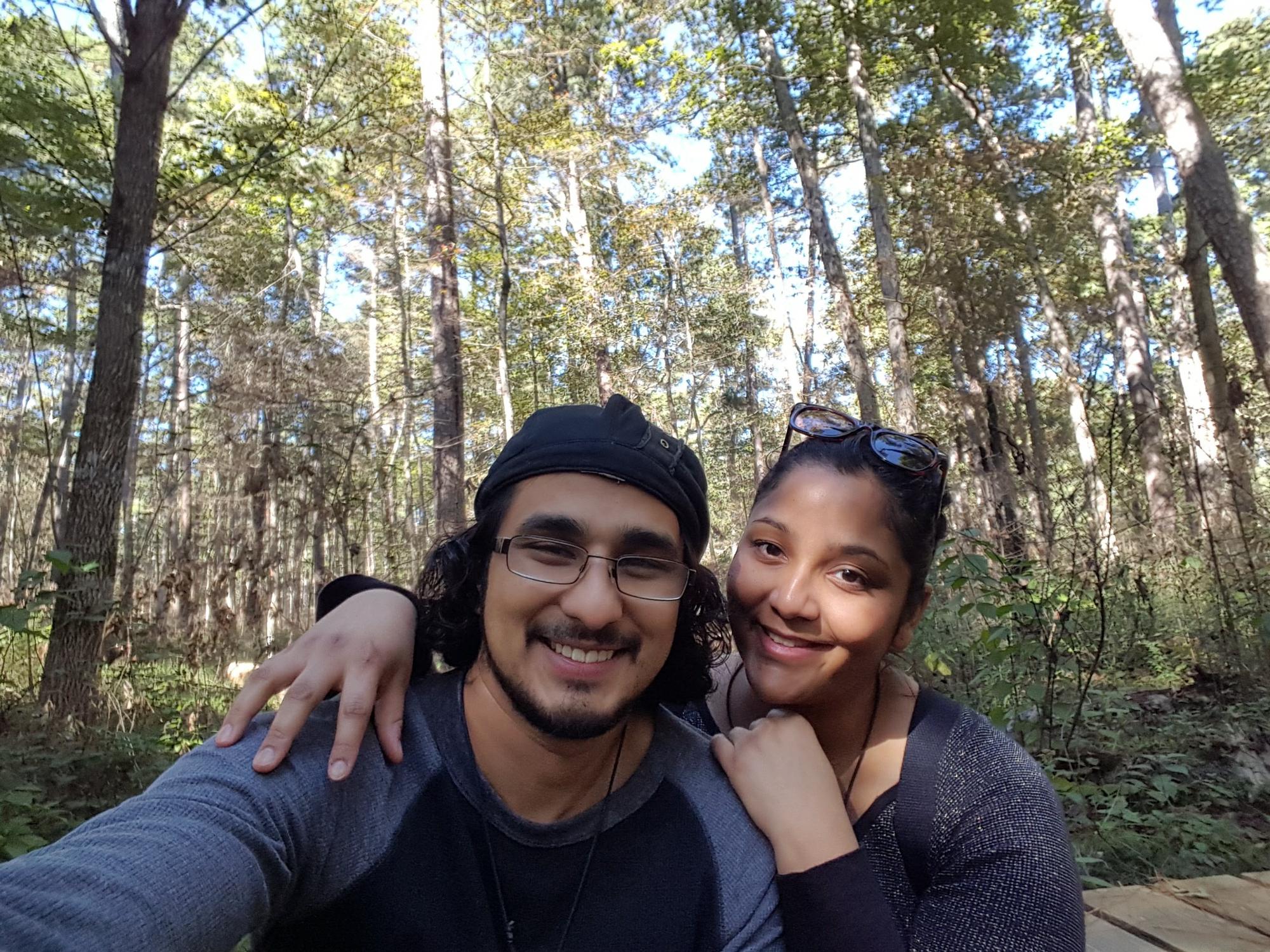 Our first camping trip together in Coldspring, Texas.