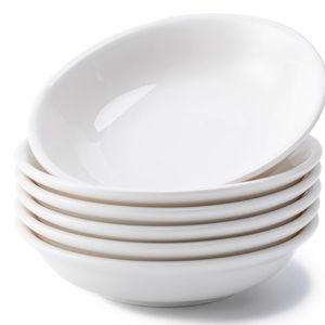 Eisinly 6 Pack Dip Bowls, 3 OZ Ceramic Soy Sauce Dish, White Dipping Sauce Bowls Small Dishes Serving for Tomato Sauce, Soy, BBQ Party Supplies