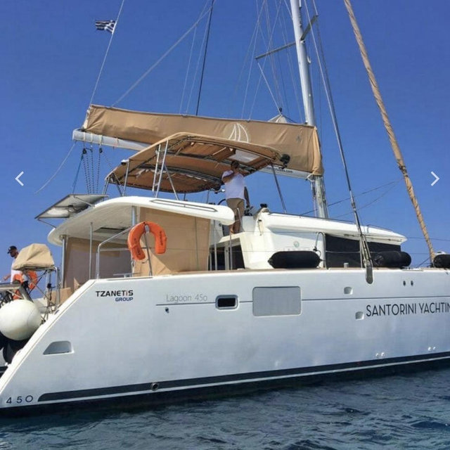 Honeymoon spot #3: Catamaran Cruise in Santorini, Greece