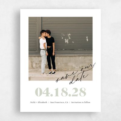 Green Typography Wedding Save the Date - Temecula Photo