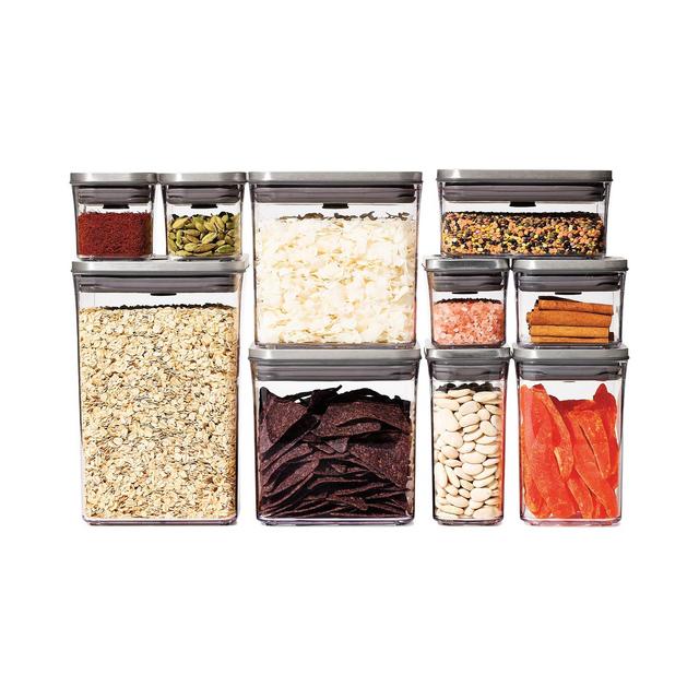 OXO Steel Pop 12-Pc. Food Storage Container Set with Scoop & Labels
