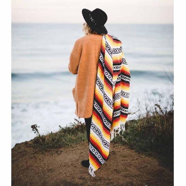 Sunflower La Playa Mexican Yoga Blanket