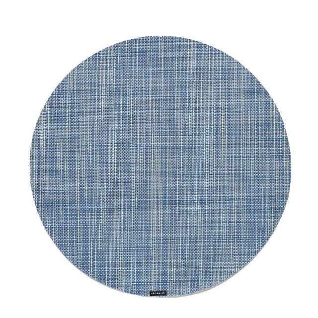 Chilewich Mini Basketweave Round Placemat, Chambray