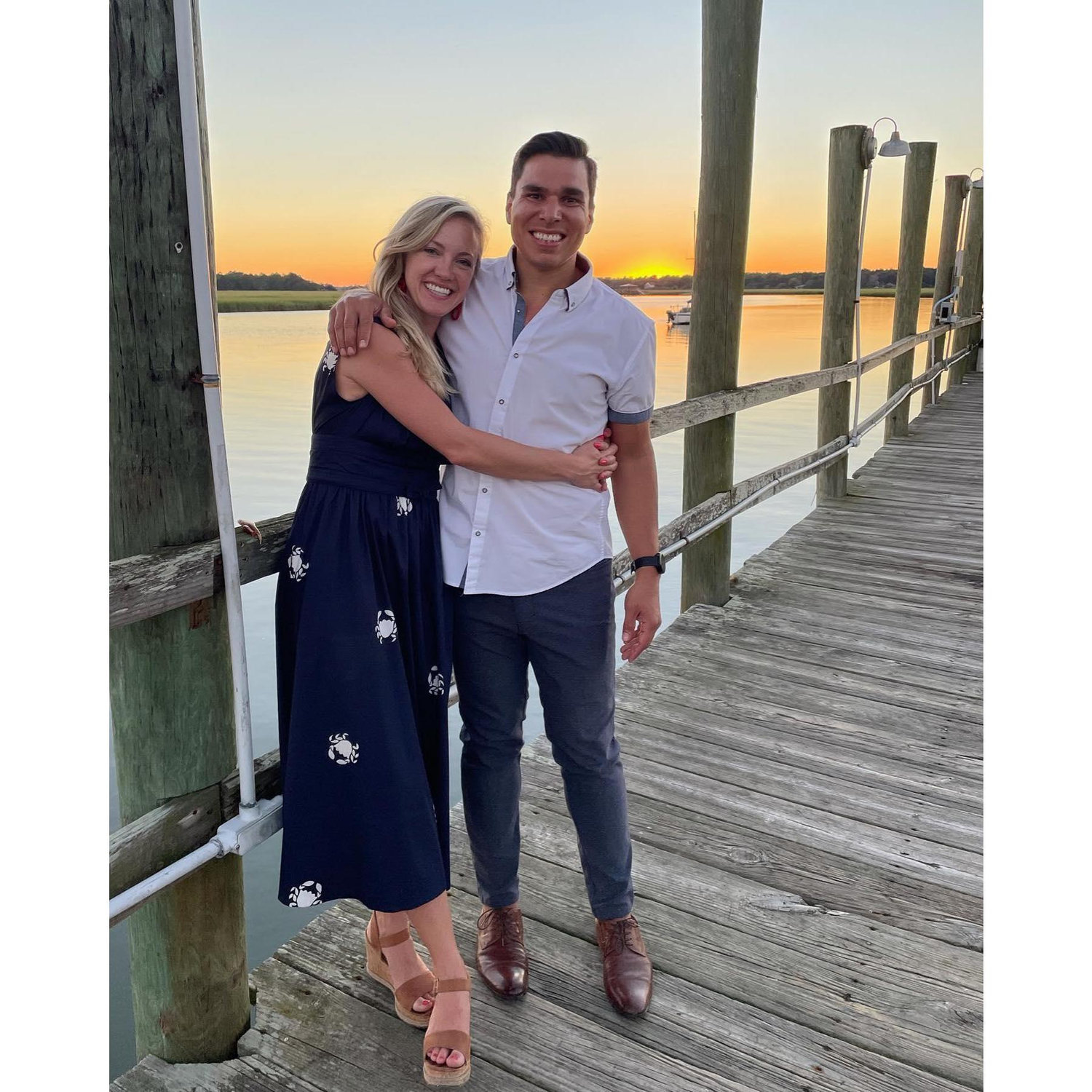 sunset dockside at Bowens Island, Charleston