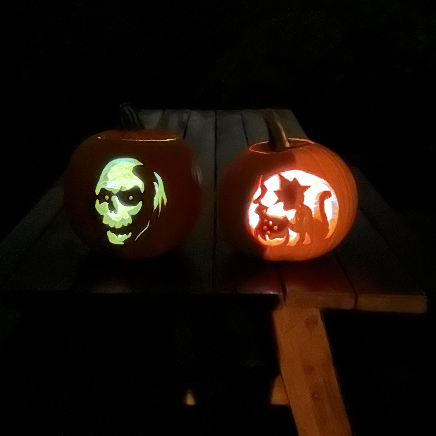 They carve pumpkins together…