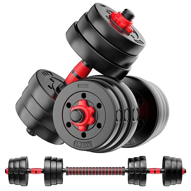 Weights Dumbbells Set - Adjustable Dumbbells for Weight Lifting Training -Weights Dumbbell Set for Men and Women - Barbell Weight Equipment Set with Connecting Rod - Safe & Stable Free Pair of 44lbs