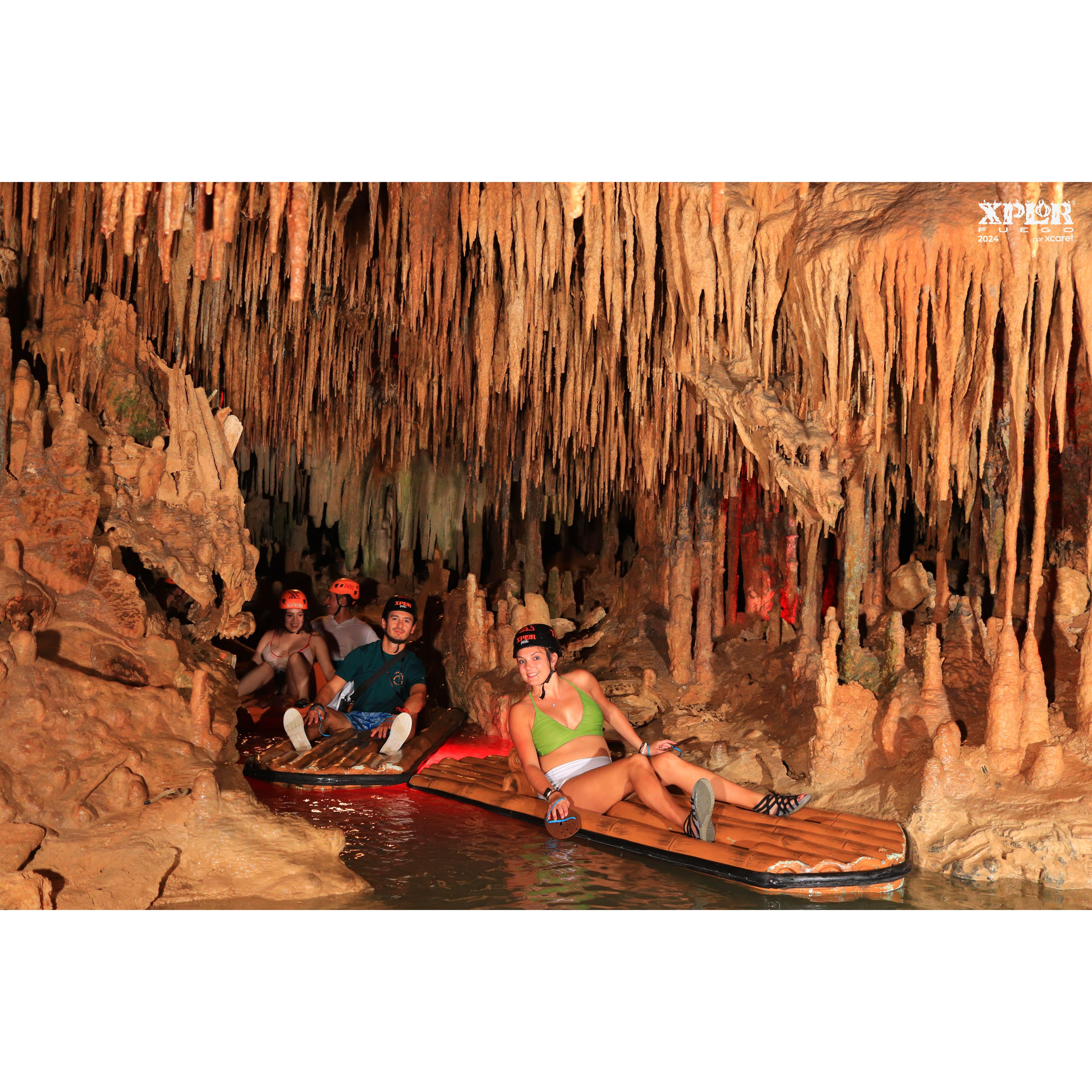 Rafting through one of the underground rivers! They also have other areas where you can swim through, or walk knees deep in the water.