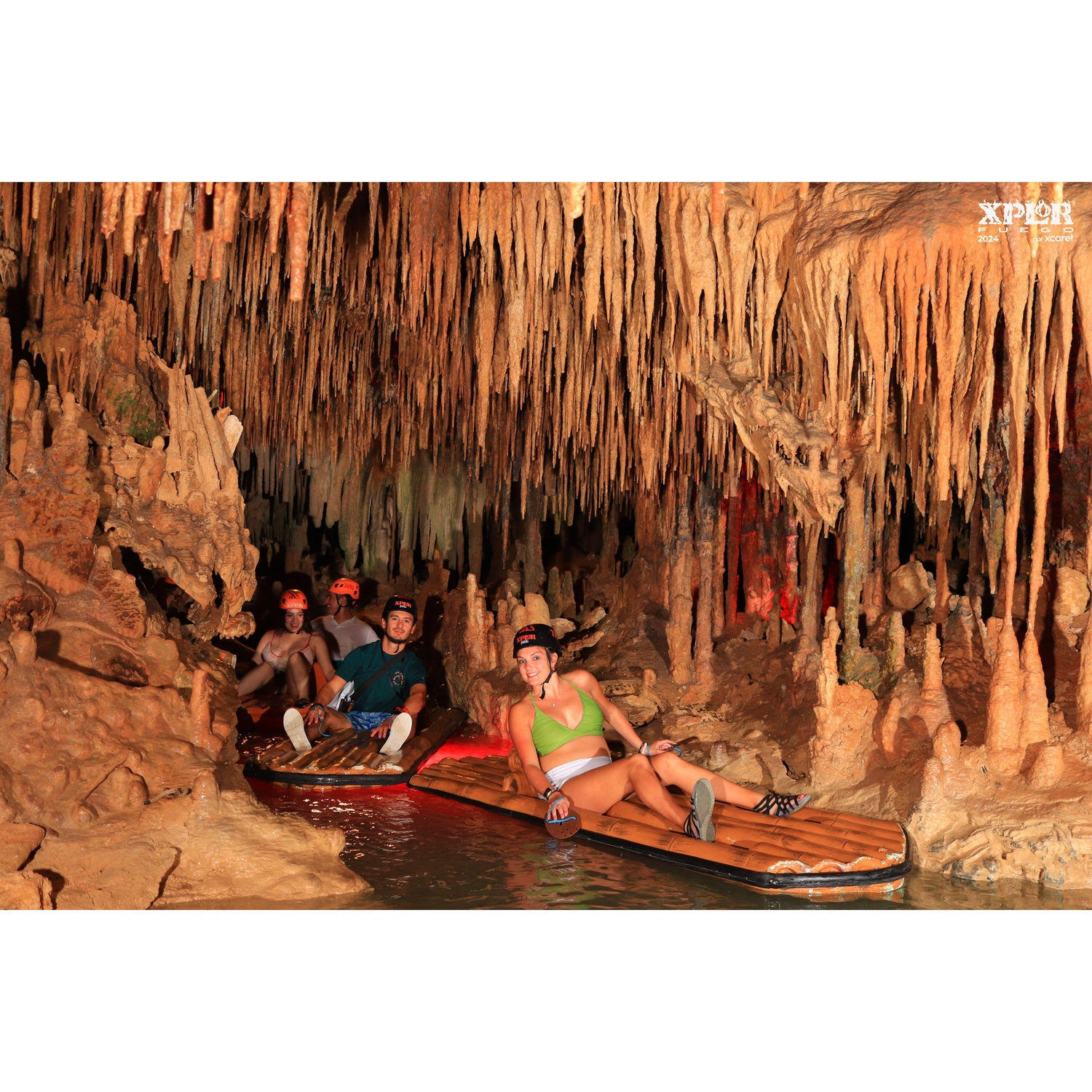 Rafting through one of the underground rivers! They also have other areas where you can swim through, or walk knees deep in the water.